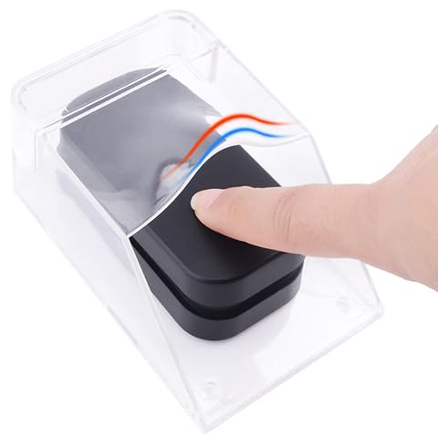 Visière transparente à cinq faces installée au-dessus d’un bouton de sonnette près d’une porte
